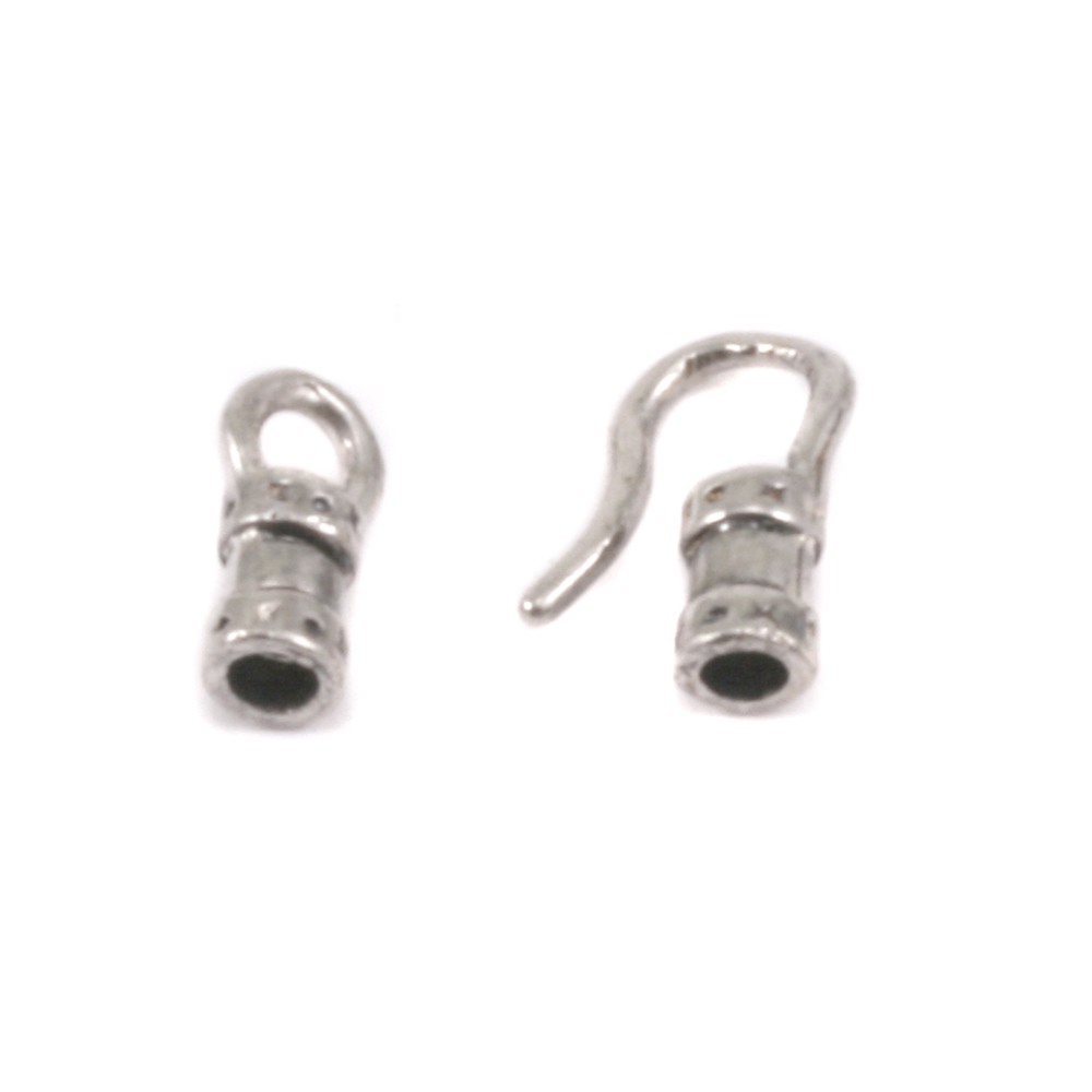 Chain & Clasps Silver Plated Hook and Eye Clasp with Pinch Ends, 1.5 ID,